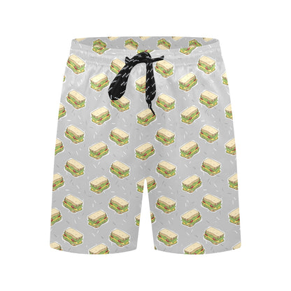 Sandwich Print Design LKS304 Men's Swim Trunks Beach Shorts