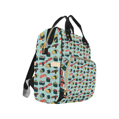 Sushi Pattern Design Diaper Bag Backpack