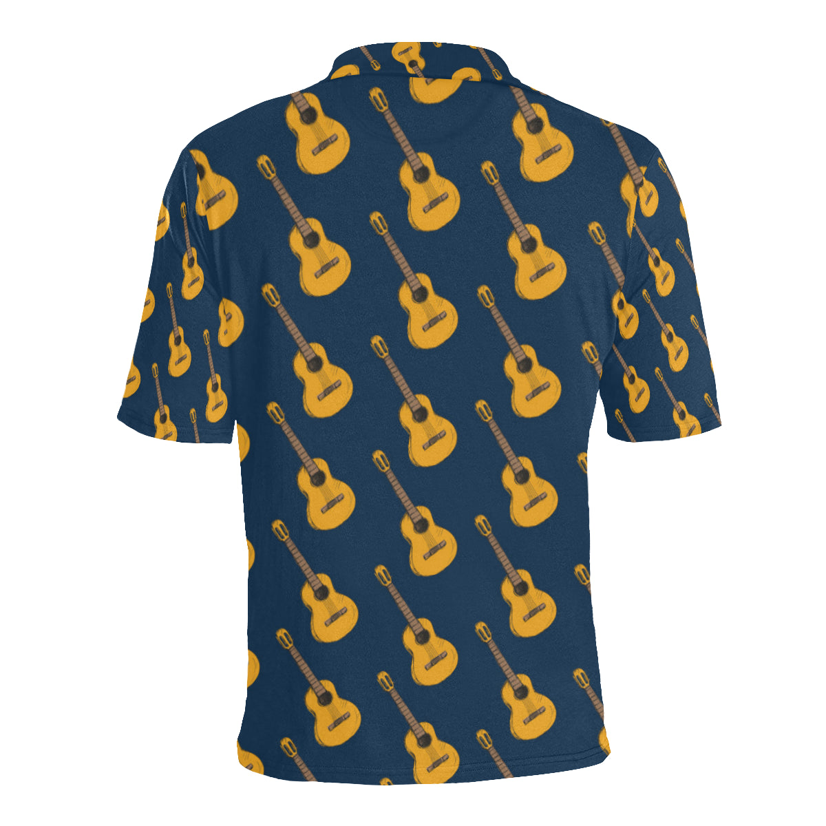 Acoustic Guitar Pattern Print Design 04 Men Polo Shirt