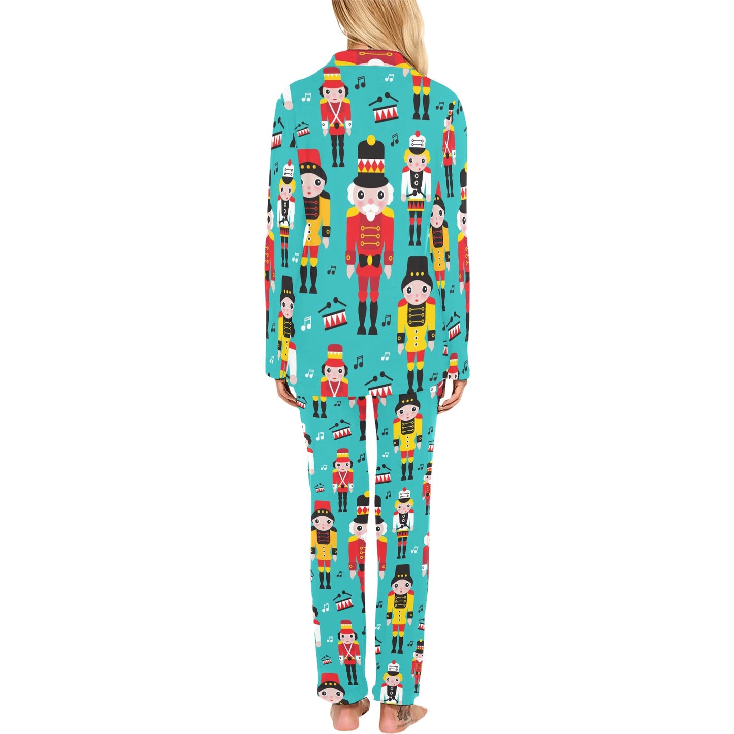 Nutcracker Pattern Print Design A03 Women's Long Pajama Set