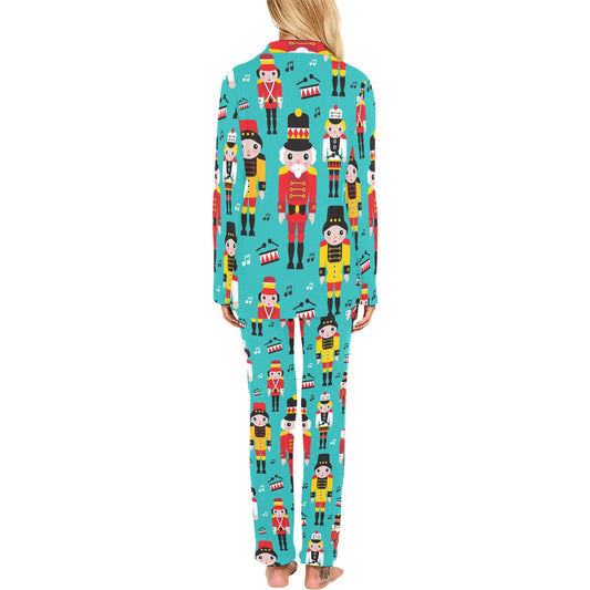 Nutcracker Pattern Print Design A03 Women's Long Pajama Set