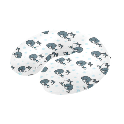 Alaskan Malamute Pattern Print Design 03 U-Shaped Travel Neck Pillow