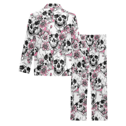 Cherry Blossom Pattern Print Design CB03 Men's Long Pajama Set