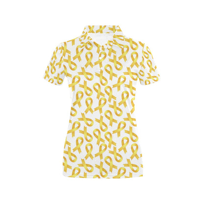 Childhood cancer Pattern Print Design 02 Women's Polo Shirt