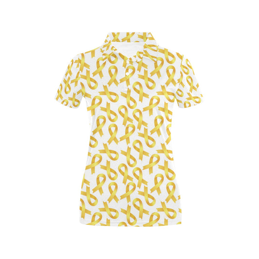 Childhood cancer Pattern Print Design 02 Women's Polo Shirt