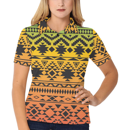 Rastafarian Pattern Print Design A04 Women's Polo Shirt