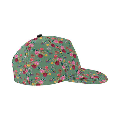 Hummingbird with Rose Themed Print Snapback Cap