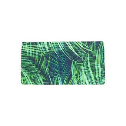 Palm Leaves Pattern Print Design PL02 Women's Trifold Wallet