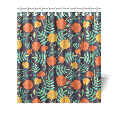 Marigold Pattern Print Design MR01 Shower Curtain