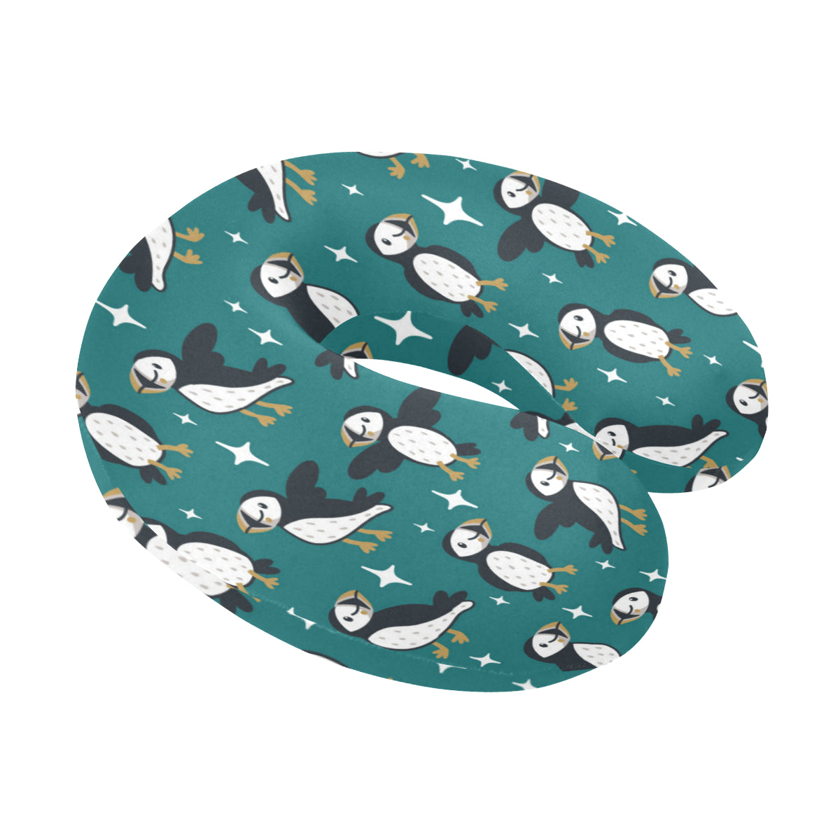 Puffin Pattern Print Design A05 U-Shaped Travel Neck Pillow
