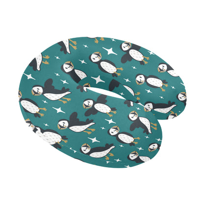Puffin Pattern Print Design A05 U-Shaped Travel Neck Pillow