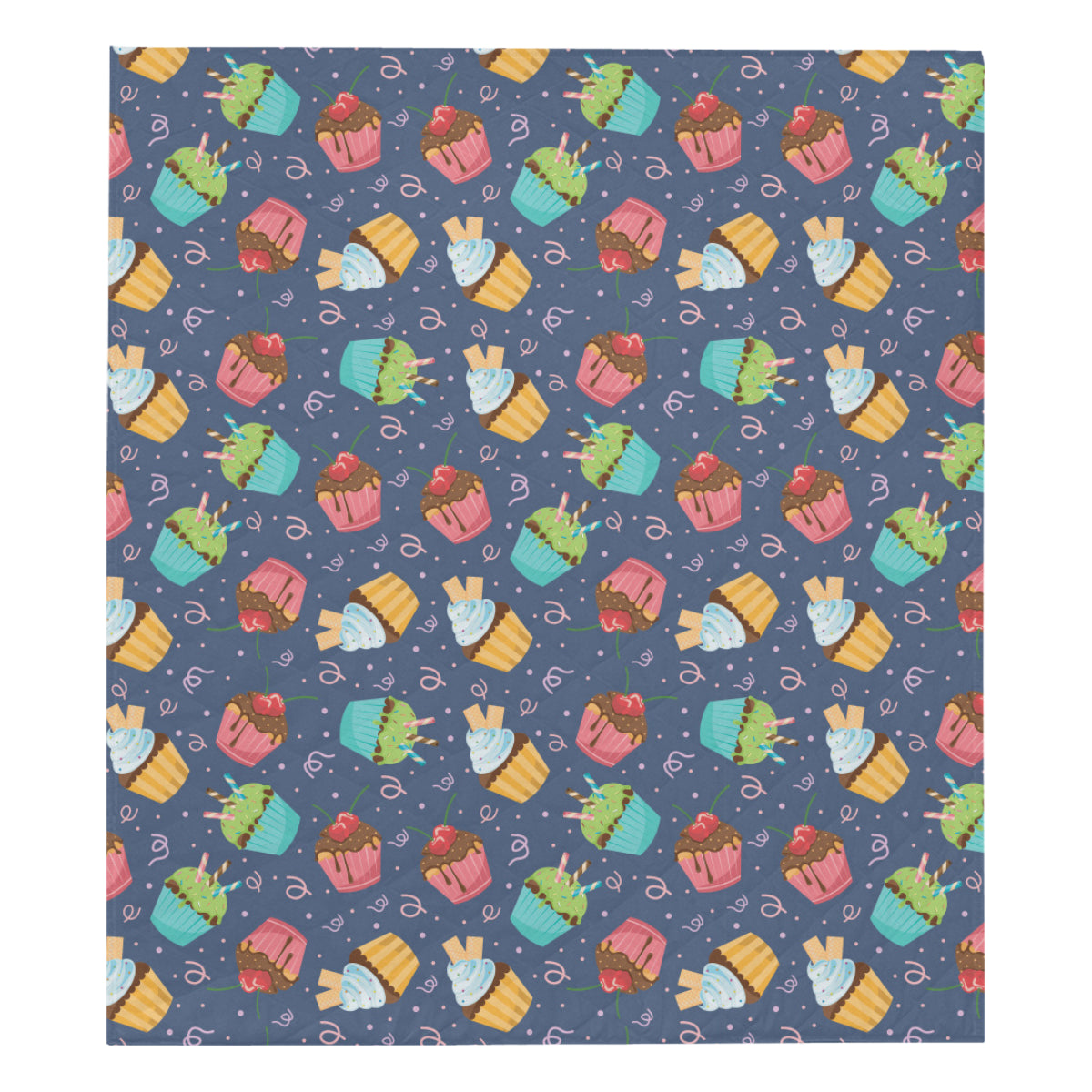 Cupcake Pattern Print Design 02 Premium Quilt