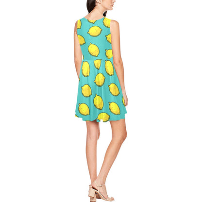 Lemon Pattern Print Design LM04 Sleeveless Dress