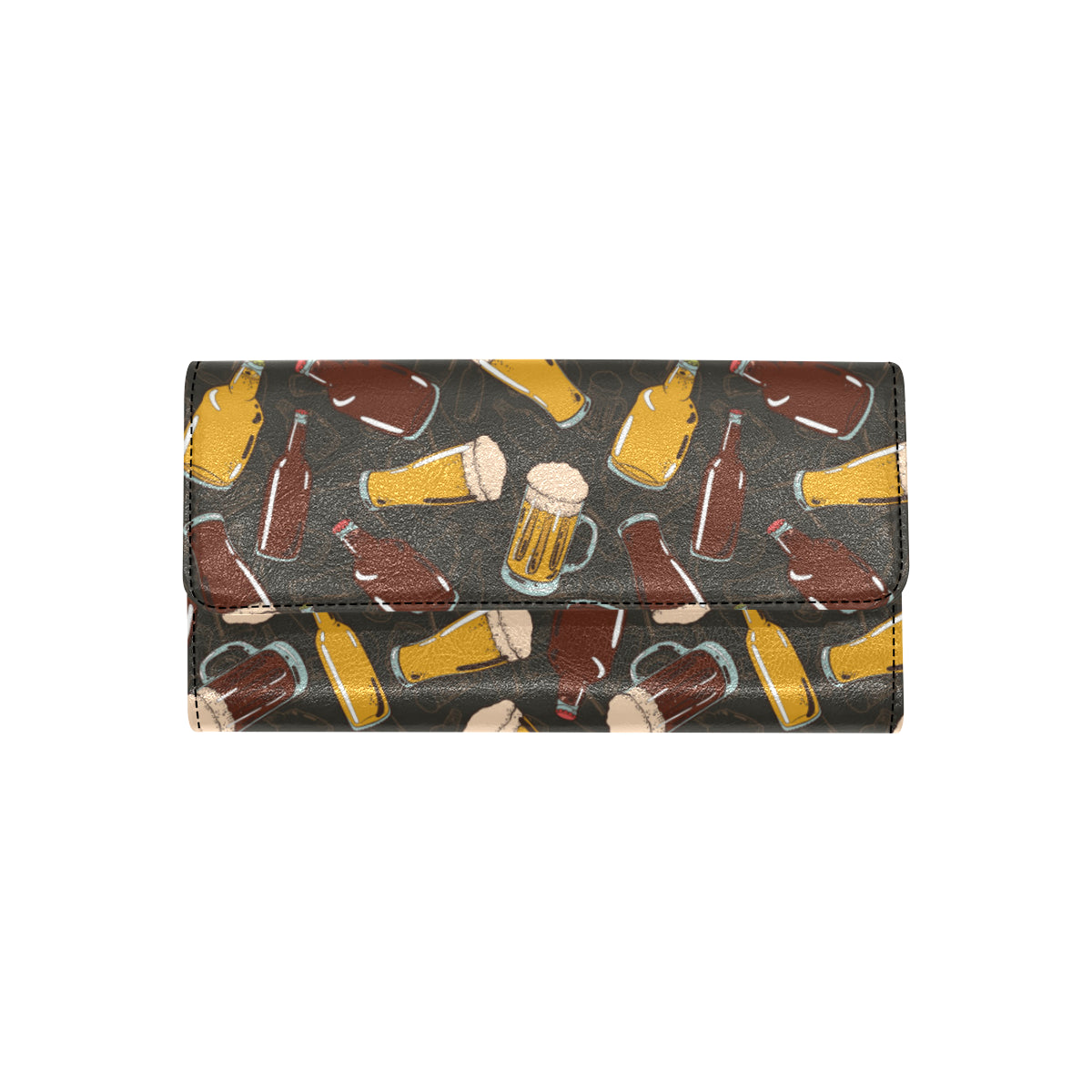 Beer Pattern Print Design 03 Women's Trifold Wallet