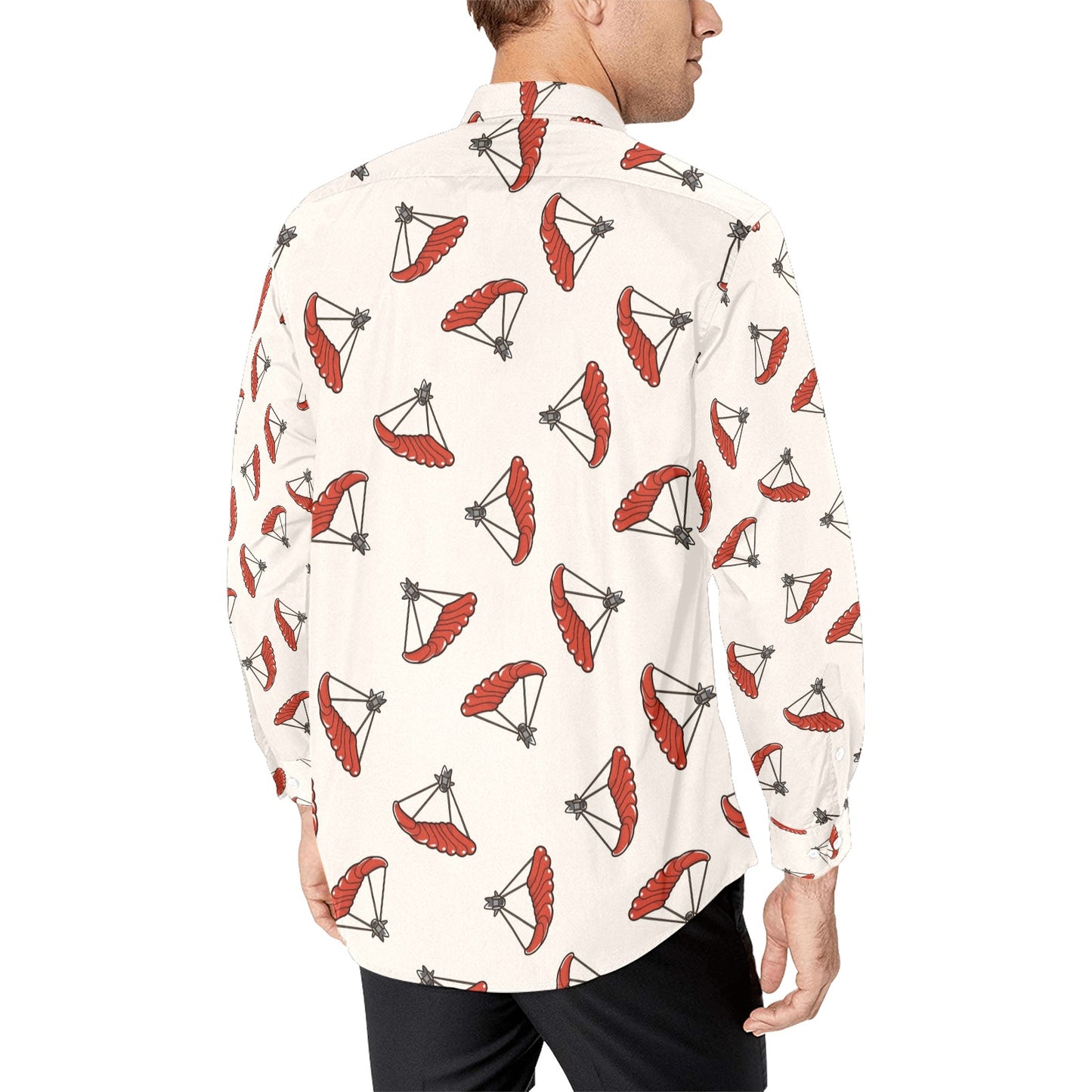 Skydiver Print Design LKS302 Men's Long Sleeve Dress Shirt