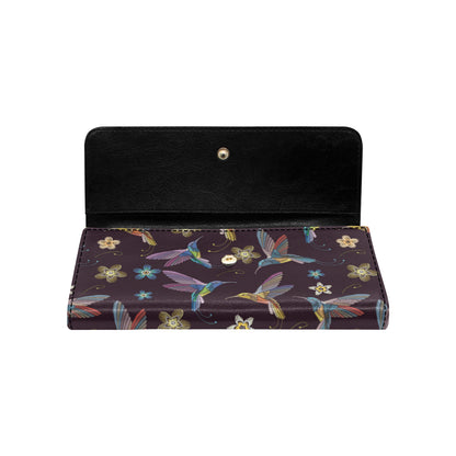 Hummingbird Pattern Print Design 04 Women's Trifold Wallet