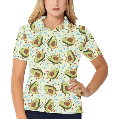 Avocado Pattern Print Design AC02 Women's Polo Shirt