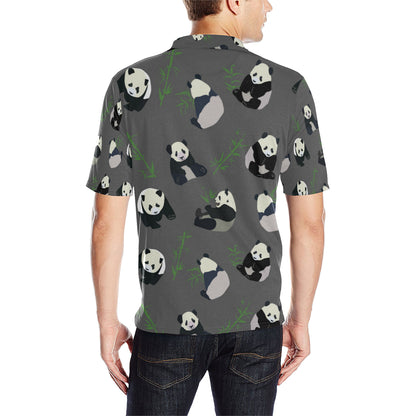 Panda Pattern Print Design A06 Men Polo Shirt