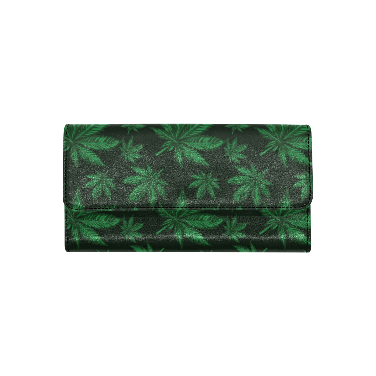 Pot Leaf Pattern Print Design A04 Women's Trifold Wallet