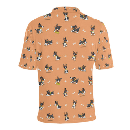 Basenji Pattern Print Design 01 Men Polo Shirt