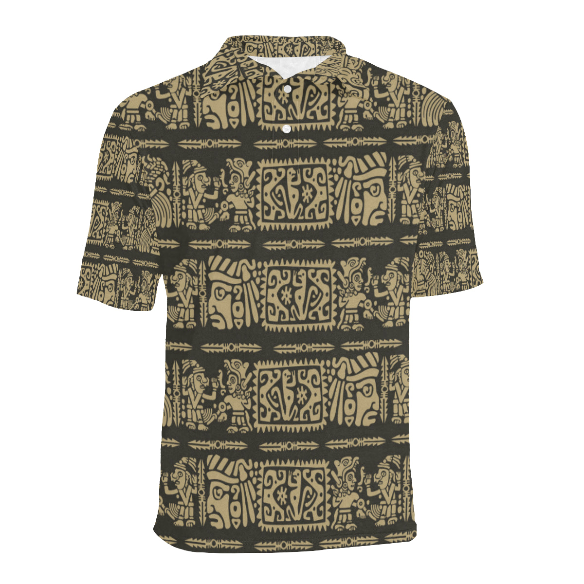 Mayan Pattern Print Design 02 Men Polo Shirt