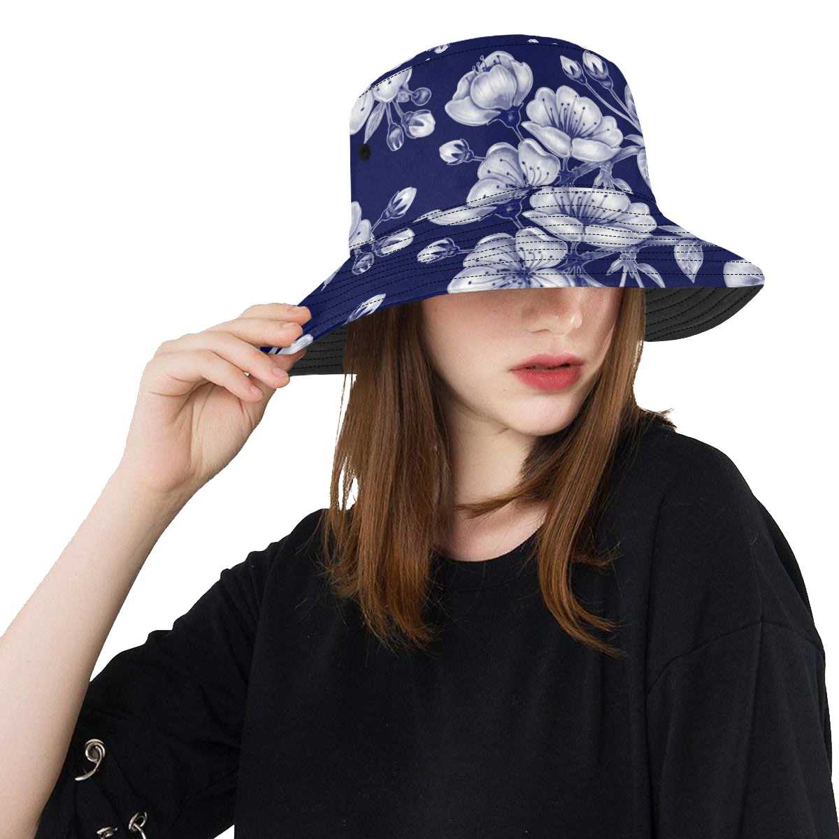 Cherry Blossom Pattern Print Design CB01 Unisex Bucket Hat