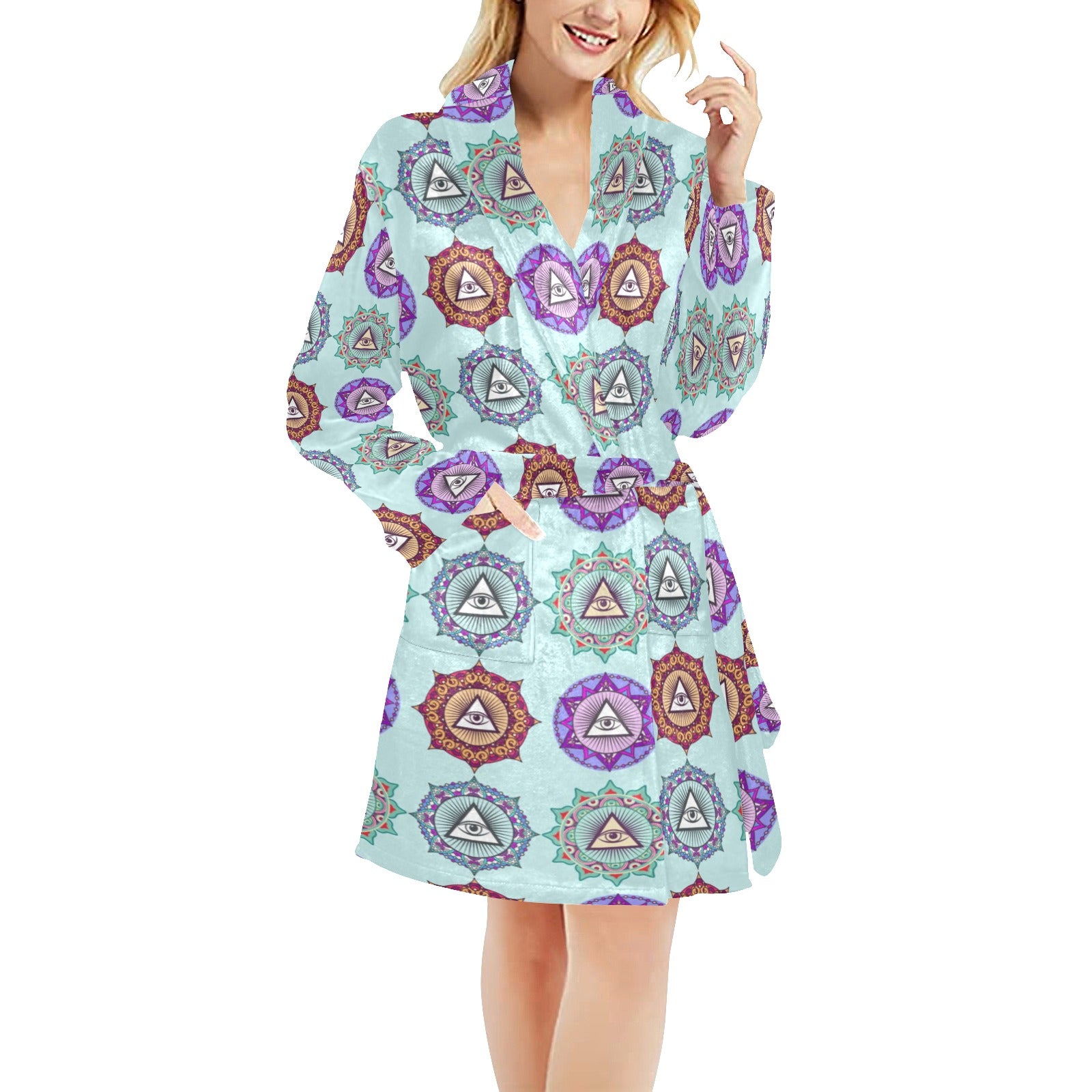 Third Eye Print Design LKS302 Women's Fleece Robe