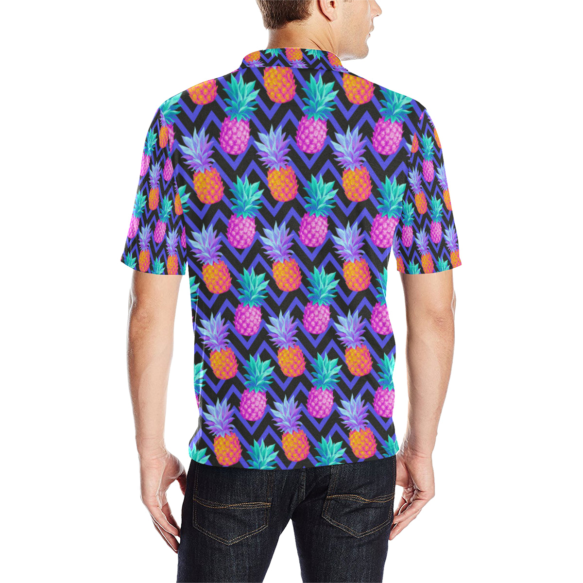 Pineapple Color Art Pattern Men Polo Shirt
