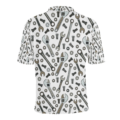 Mechanic Pattern Print Design 03 Men Polo Shirt