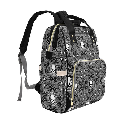 Bandana Skull Print Design LKS303 Diaper Bag Backpack