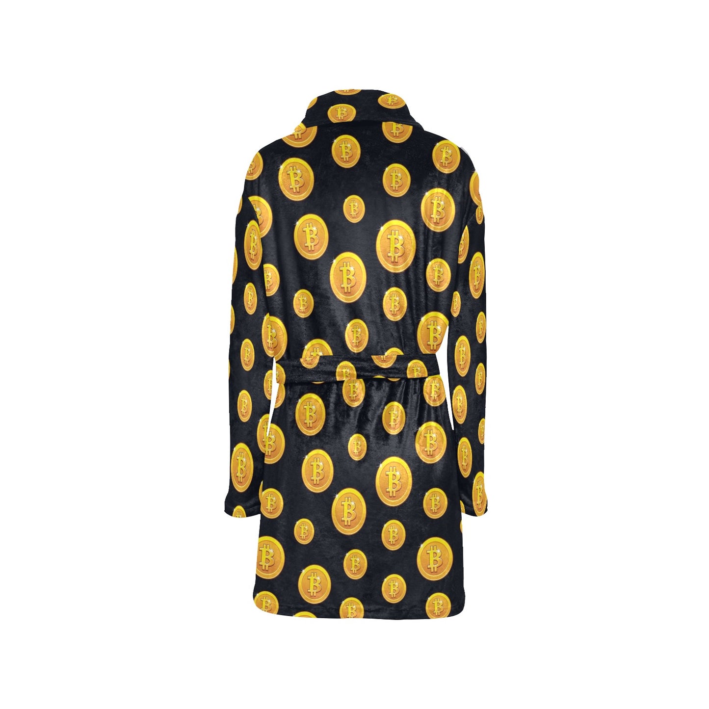 Bitcoin Pattern Print Design DO04 Women's Fleece Robe