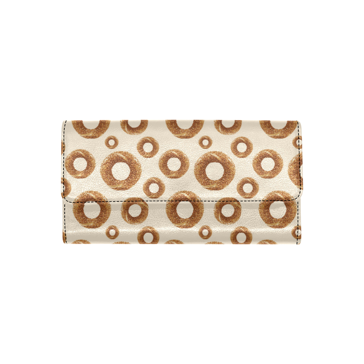 Bagel Pattern Print Design 01 Women's Trifold Wallet