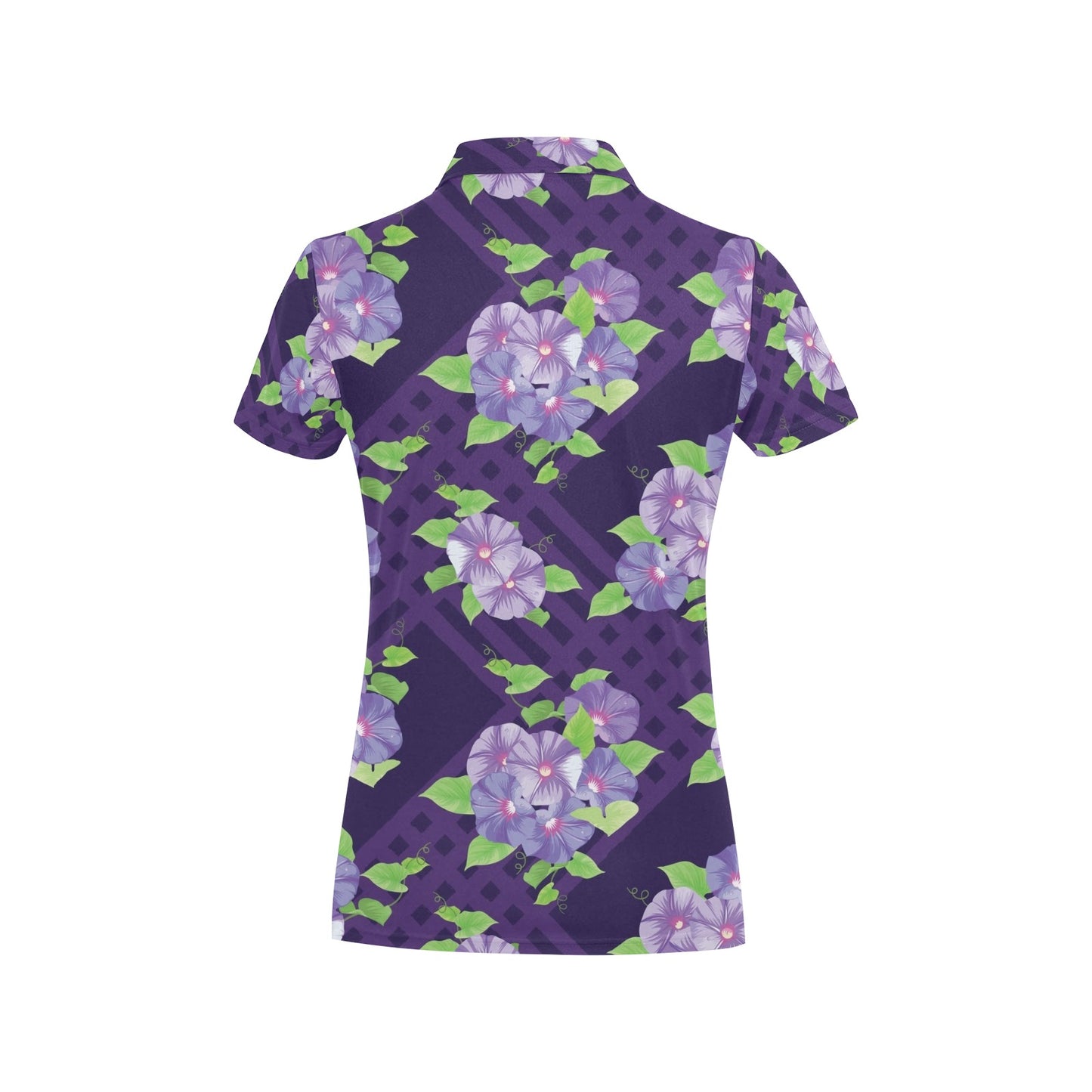 Morning Glory Pattern Print Design MG03 Women's Polo Shirt