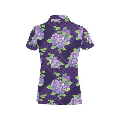 Morning Glory Pattern Print Design MG03 Women's Polo Shirt