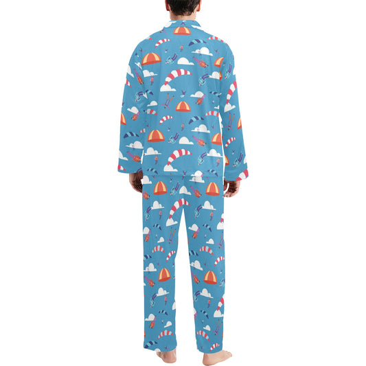 Skydiving Pattern Print Design 03 Men's Long Pajama Set
