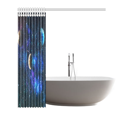 Galaxy Stardust Planet Space Print Shower Curtain