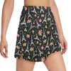 Eiffel Tower Rose Print Women's Golf Skirt with Pocket