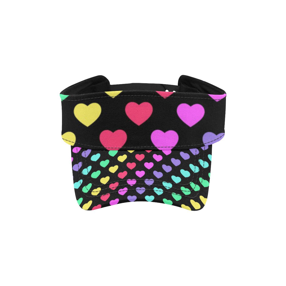 Heart Rainbow Pattern Print Design HE02 Unisex Sun Visor