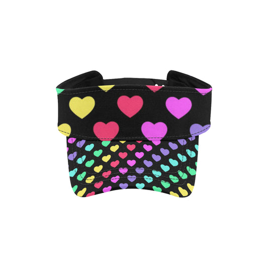 Heart Rainbow Pattern Print Design HE02 Unisex Sun Visor