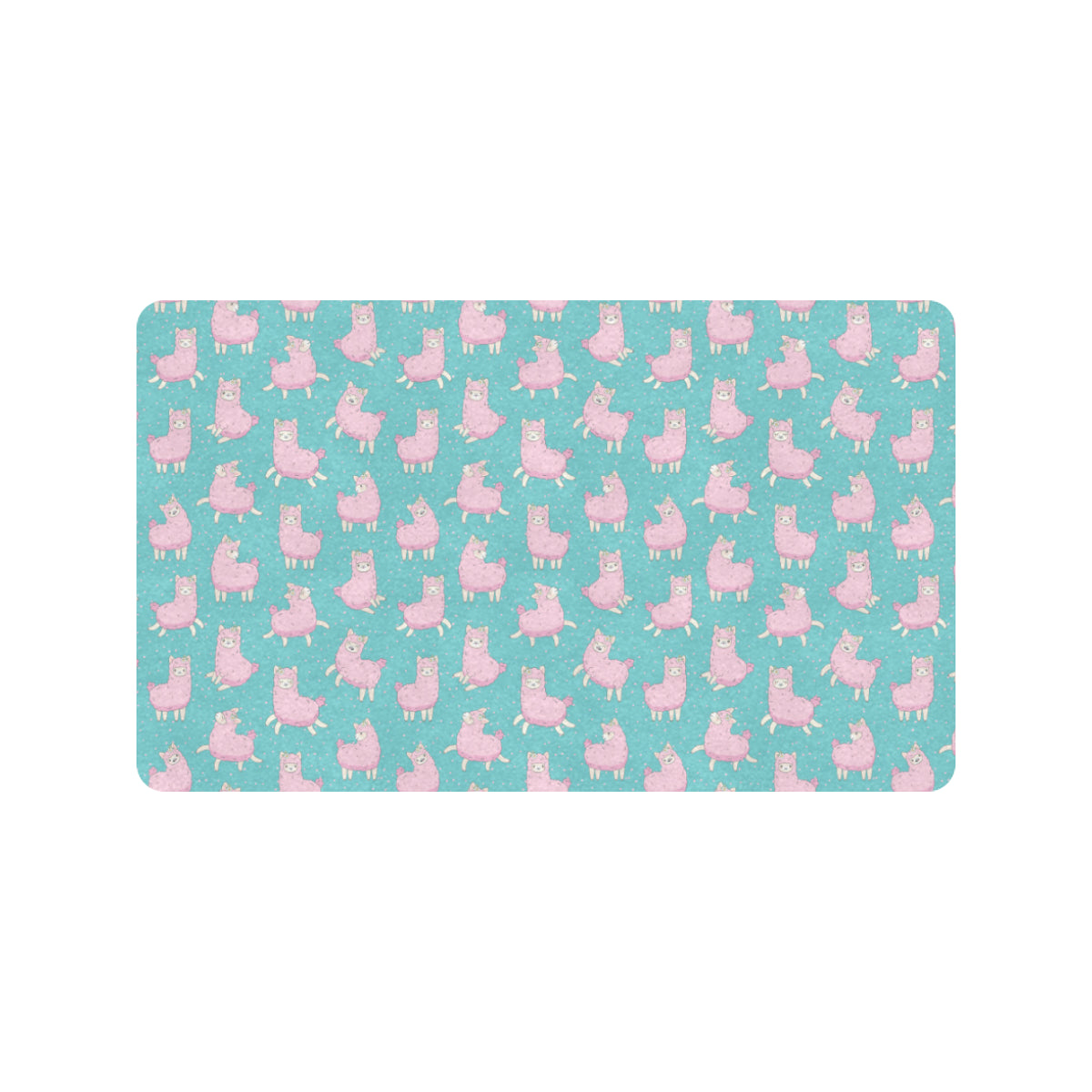Alpaca Cartoon Design Themed Print Rubber Doormat