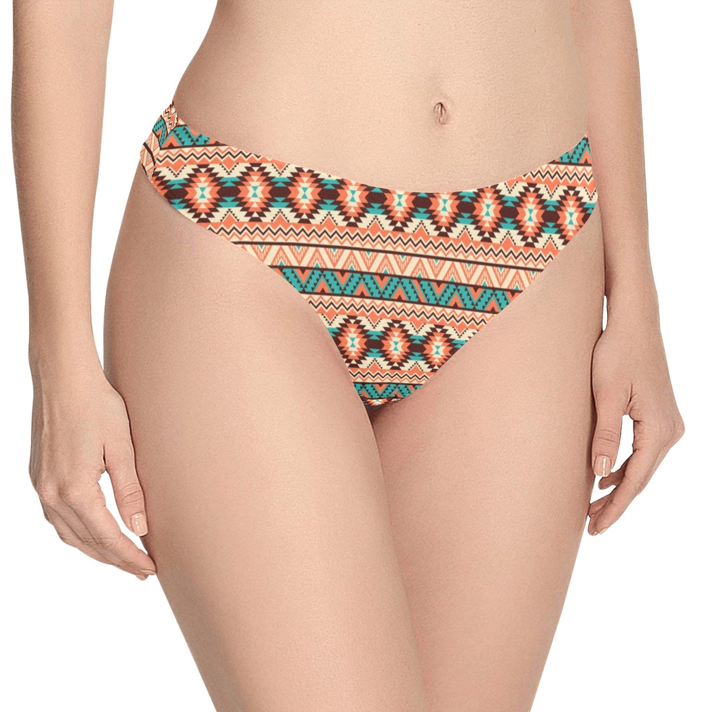 Navajo Western Style Print Pattern Women's Thongs