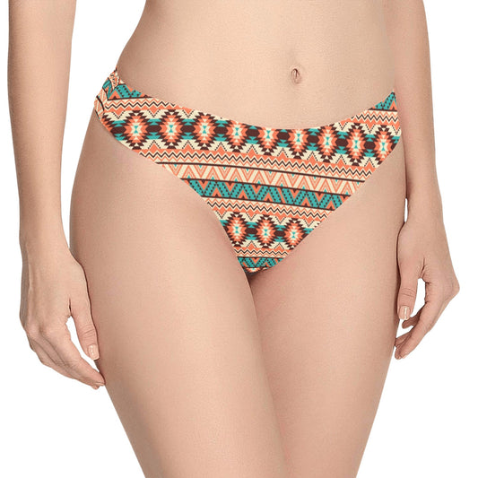 Navajo Western Style Print Pattern Women's Thongs