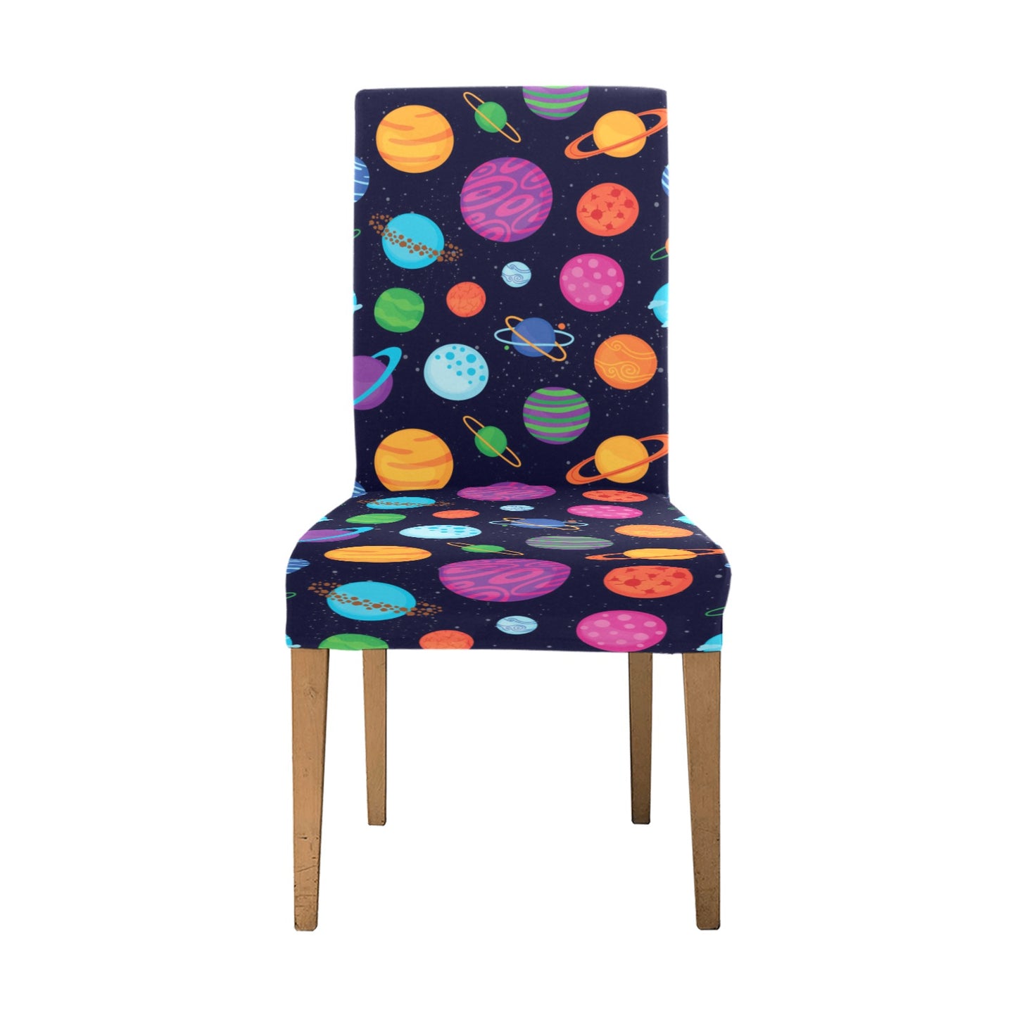 Planet Multicolor Print Design LKS302 Dining Chair Slipcover
