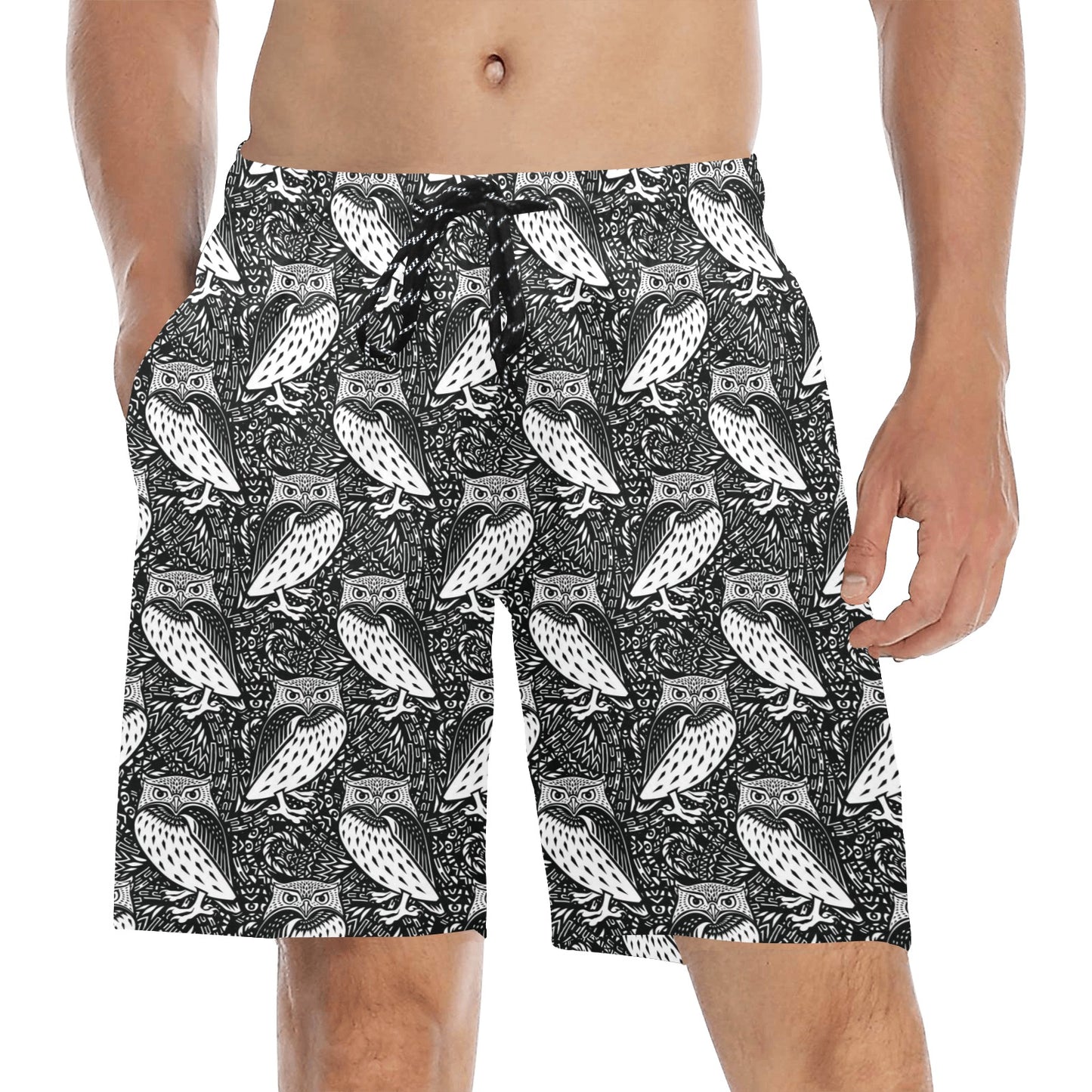 Tribal Pattern Print Design LKS308 Men's Swim Trunks Beach Shorts