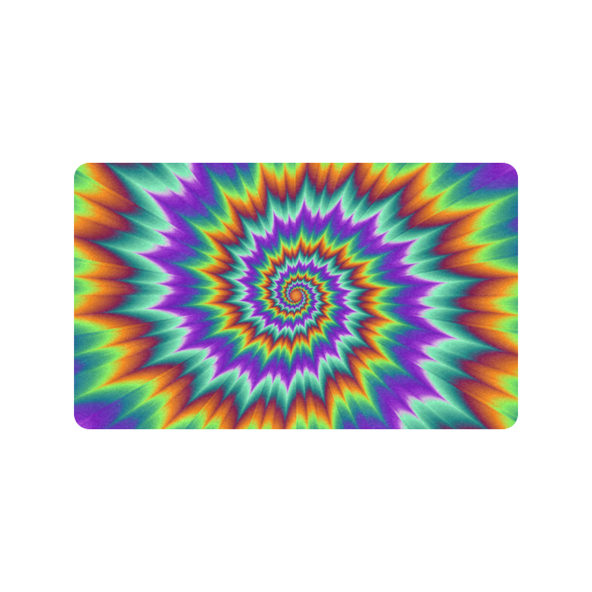 Optical illusion Pulsing fiery spirals Rubber Doormat