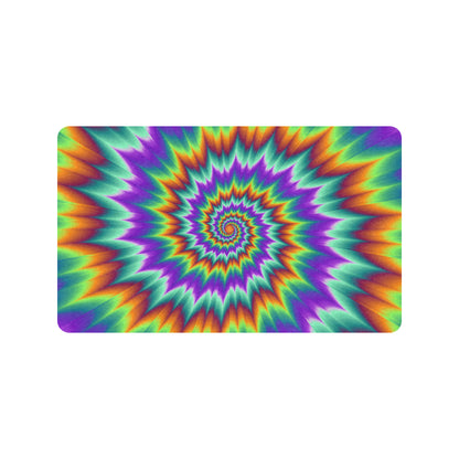 Optical illusion Pulsing fiery spirals Rubber Doormat