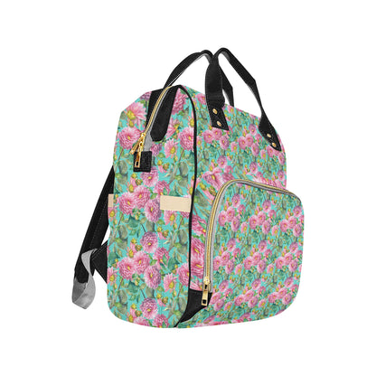 Dahlia Pattern Print Design DH07 Diaper Bag Backpack