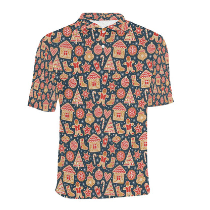 Gingerbread Pattern Print Design 03 Men Polo Shirt