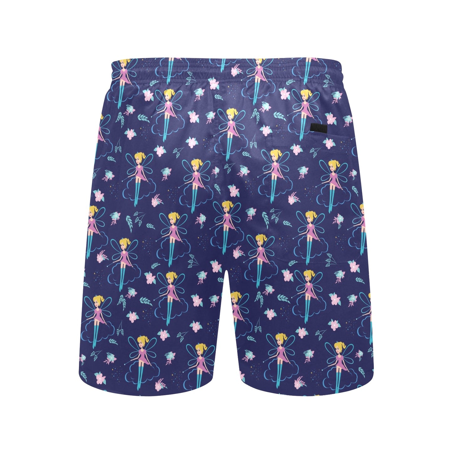 Fairy Cartoon Style Print Pattern Men's Swim Trunks Beach Shorts