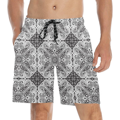 Bandana Print Design LKS309 Men's Swim Trunks Beach Shorts